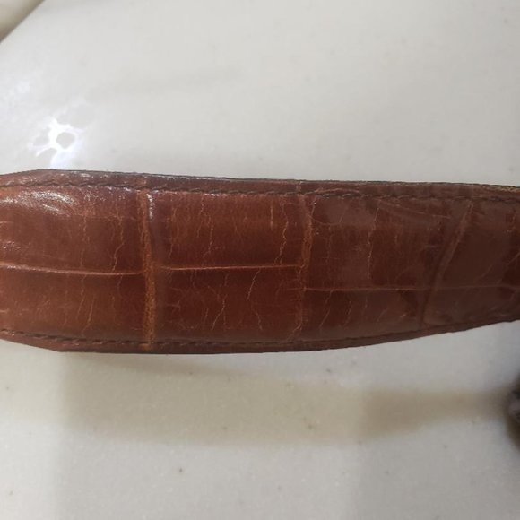 Vintage Vicenza Sport Brown Calfskin Alligator Print Belt Size 26\